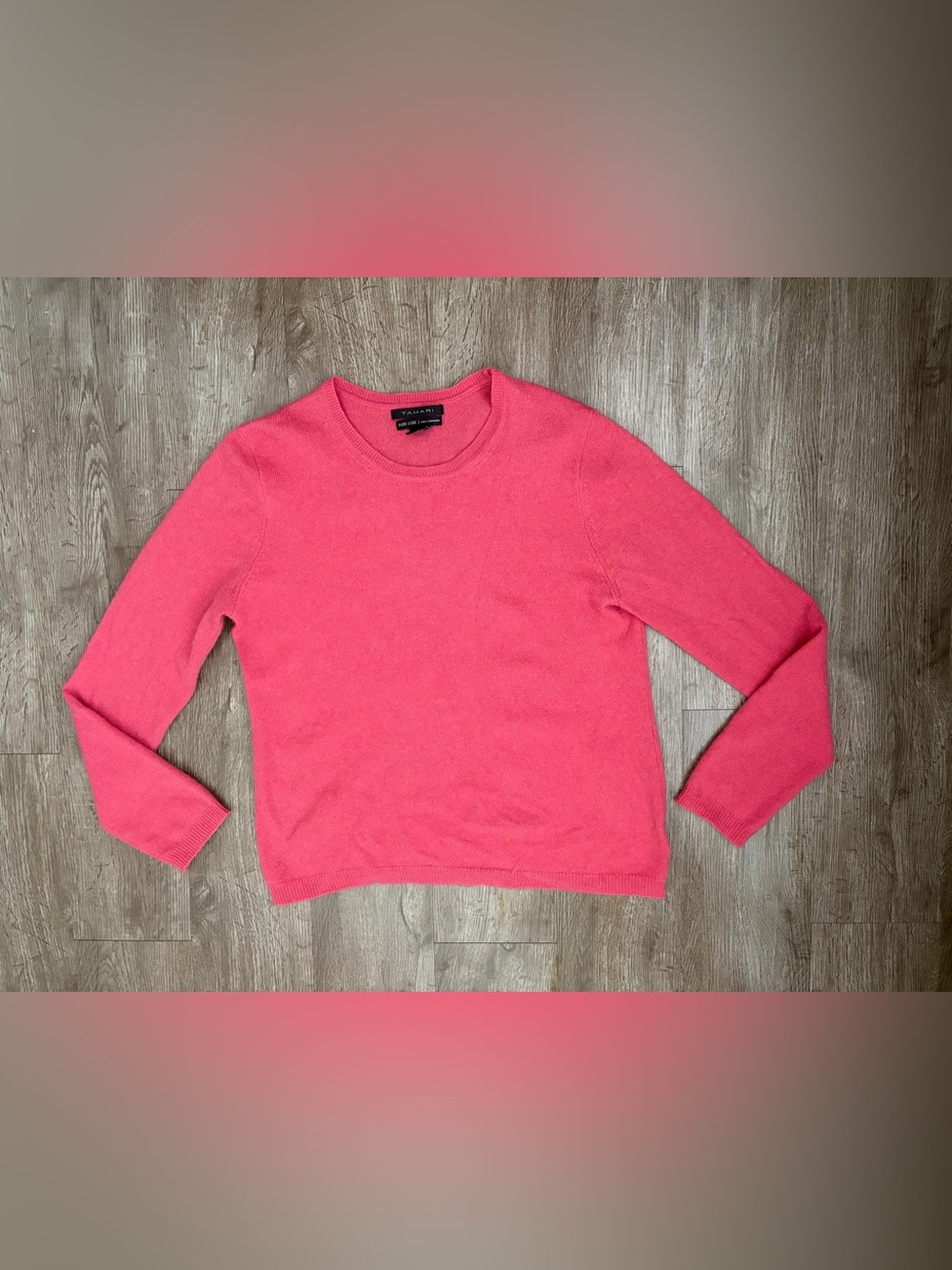 Tahari Pure Luxe 100% Cashmere Crewneck Sweater Size L